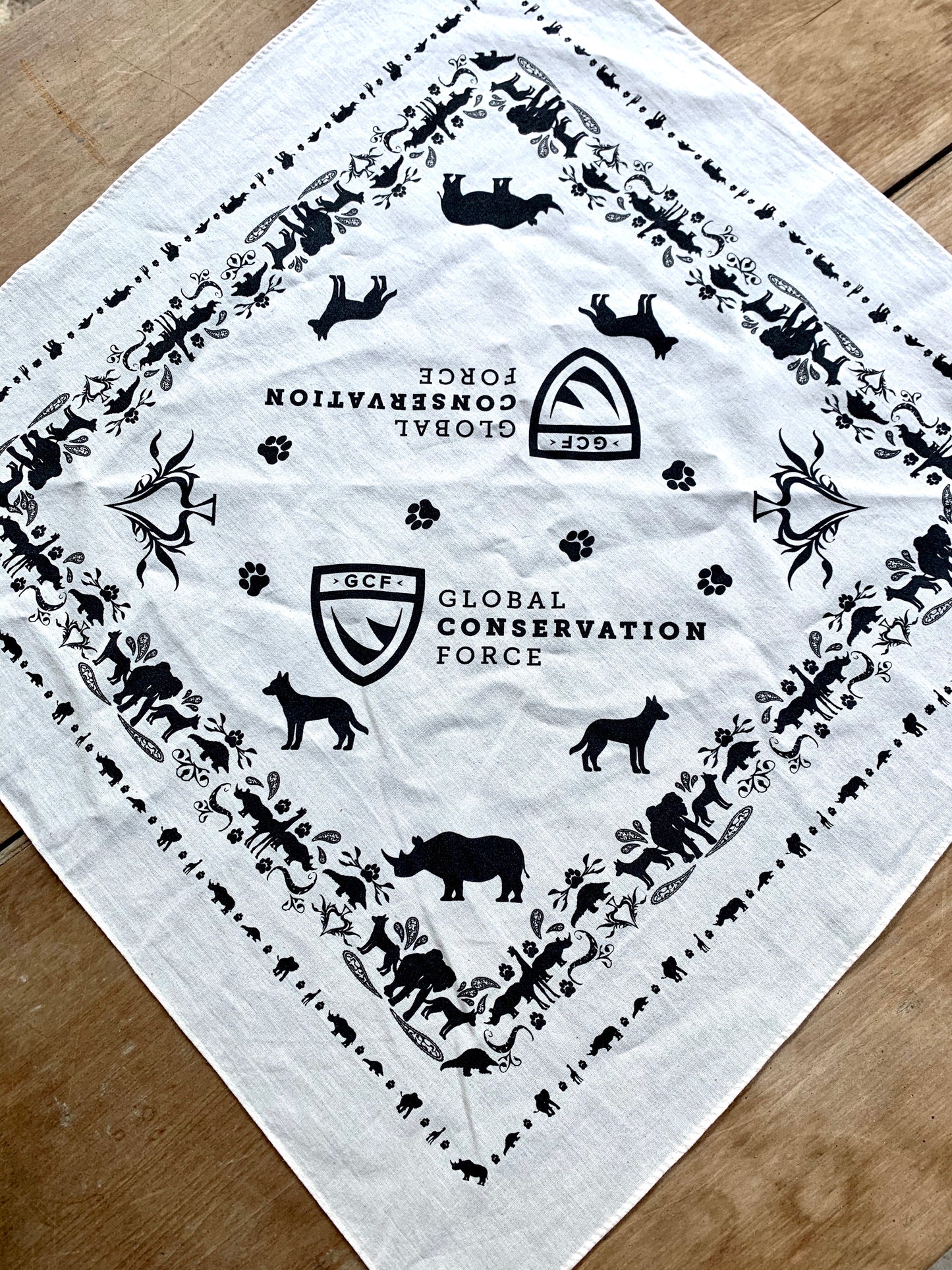 GCF Bandana - Rhinos Elephants Giraffe Pangolin K9