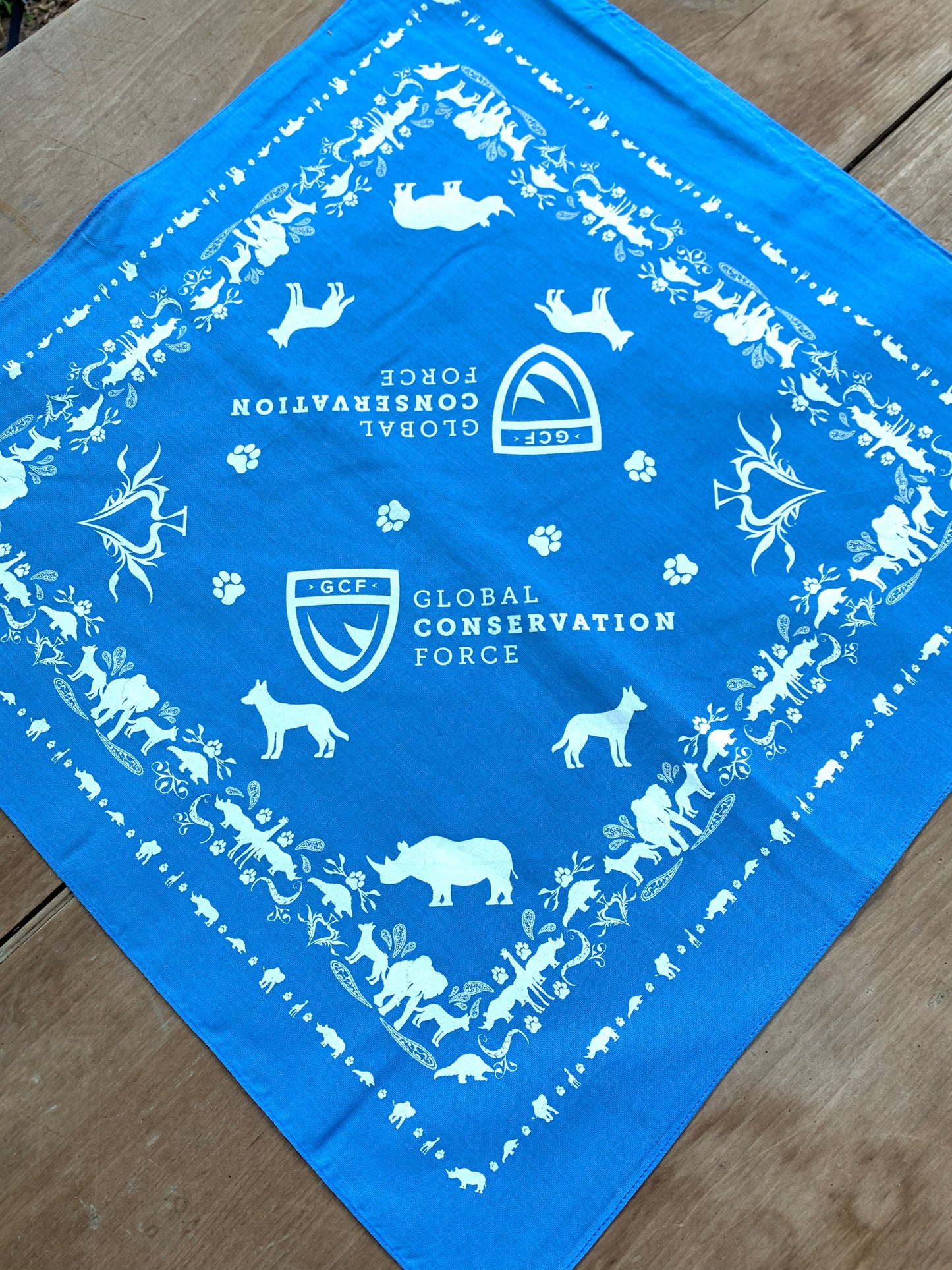 GCF Bandana - Rhinos Elephants Giraffe Pangolin K9