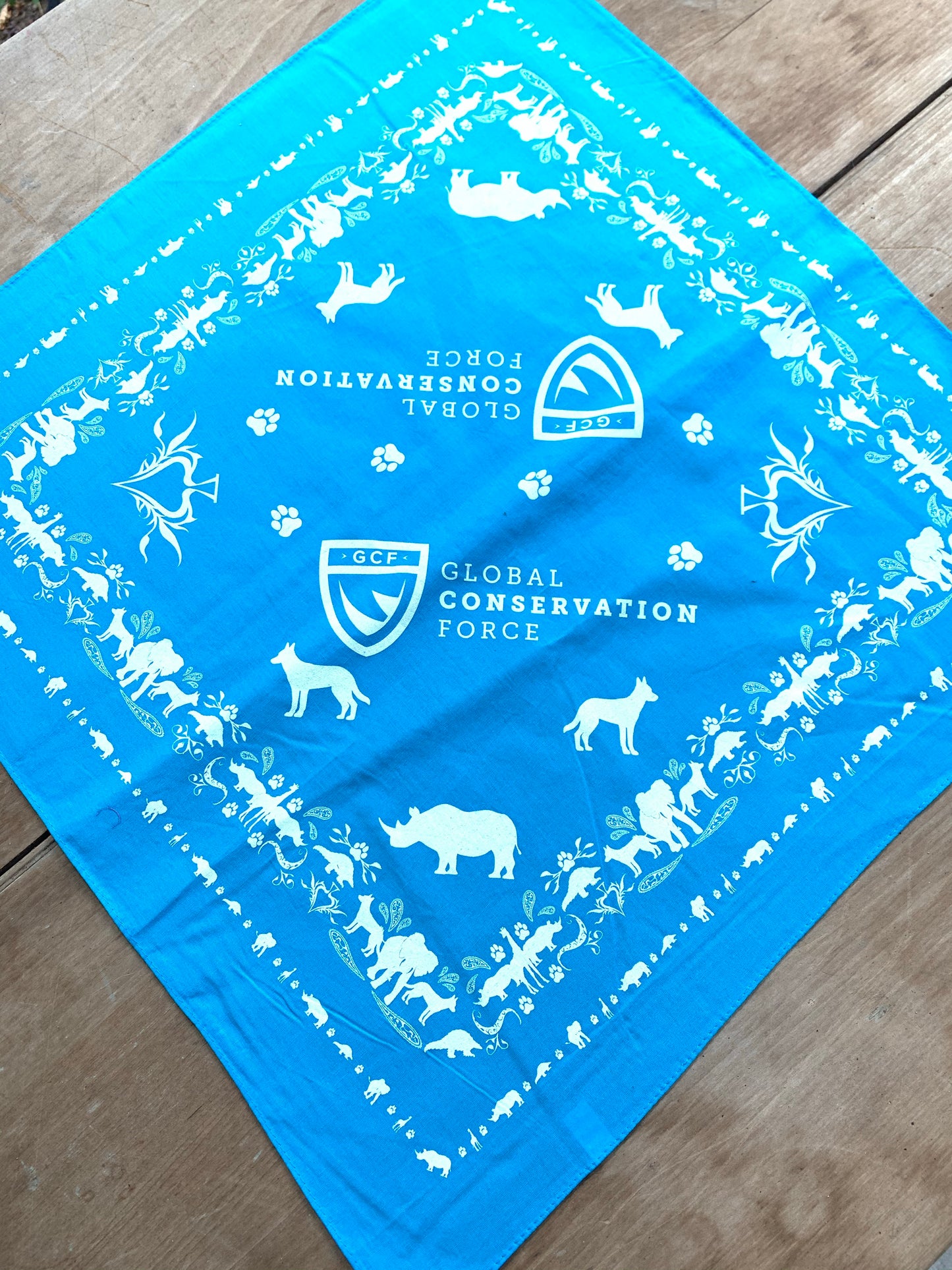 GCF Bandana - Rhinos Elephants Giraffe Pangolin K9